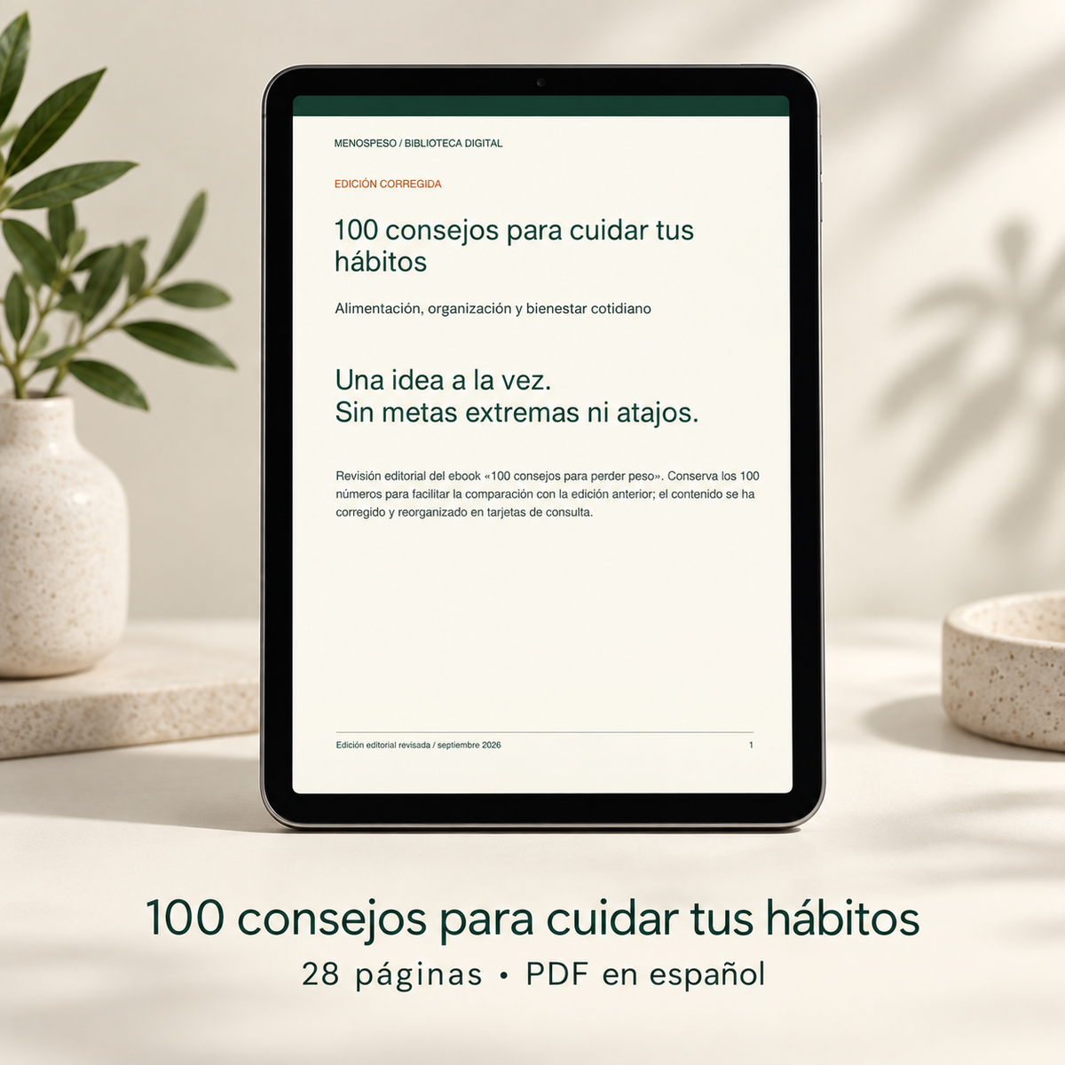 100 consejos para cuidar tus hábitos — 28 páginas PDF